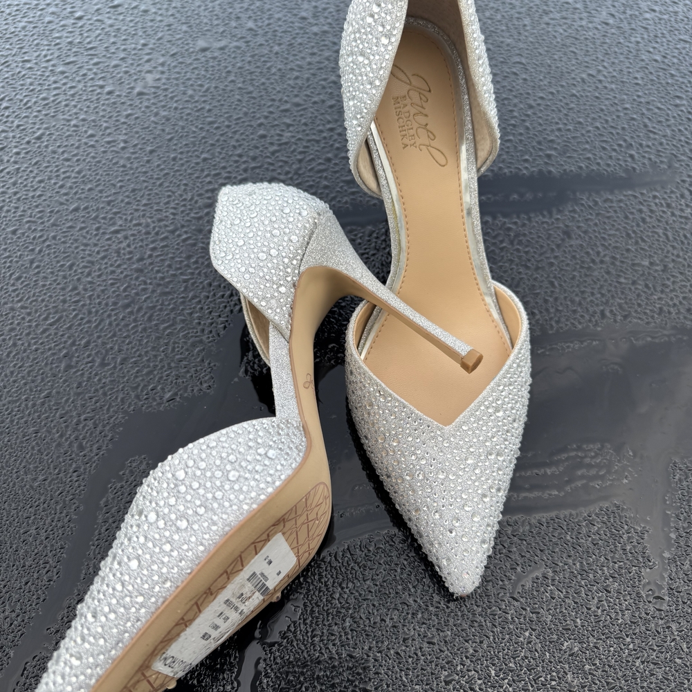 Badgley Mischka Glittering Silver Heels
